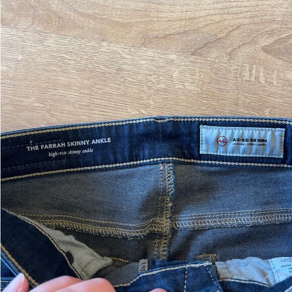 AG Adriano Goldschmied The Farrah Skinny Ankle Jean Size 26 Dark Wash Stretch - Picture 3 of 7